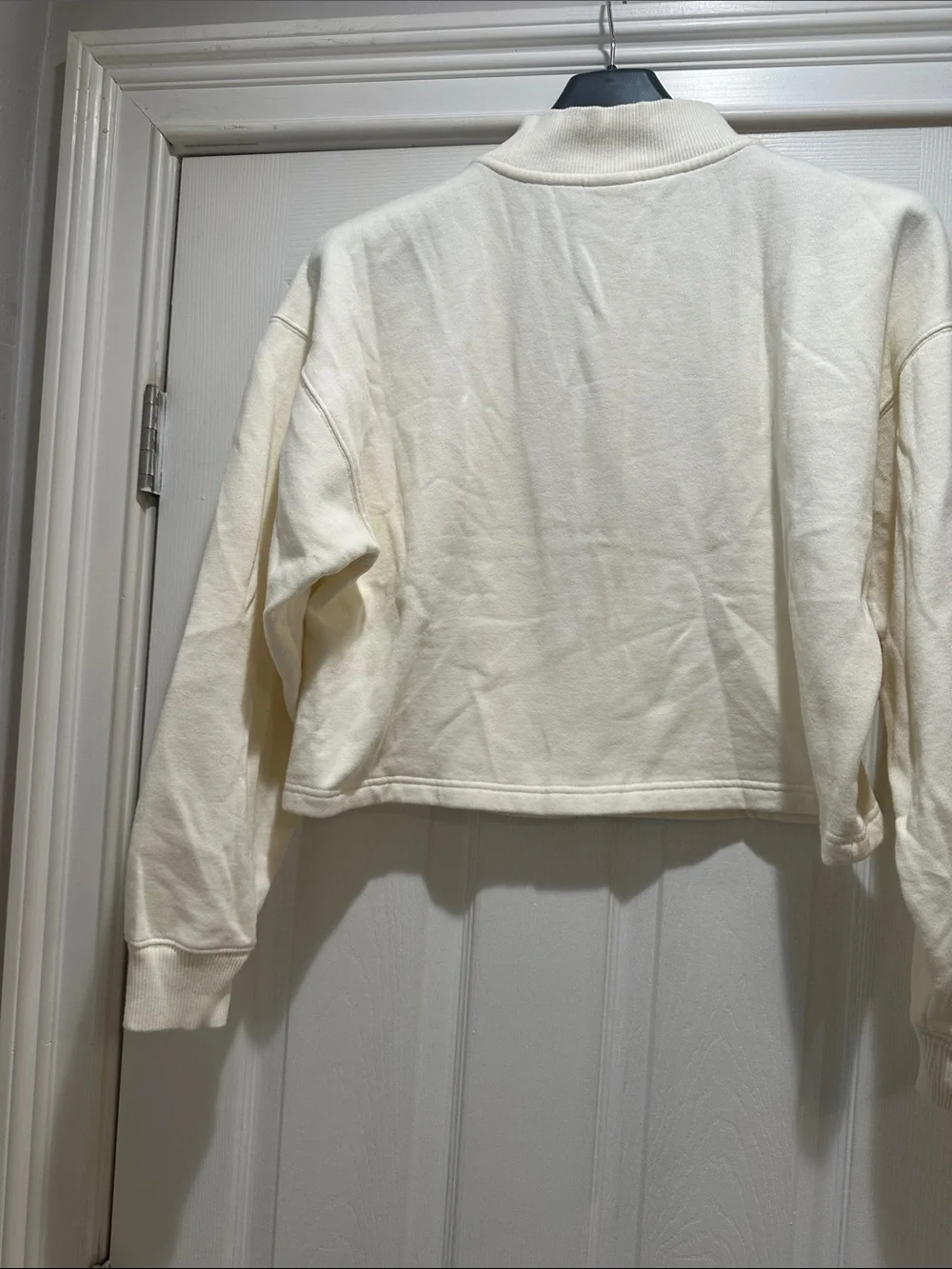 PINK Victoria's Secret Cream Half-Zip Crop Sweatshirt